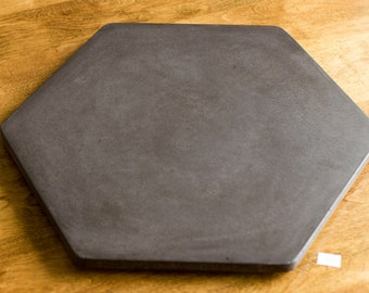 Concrete Lazy Susan Hexagon, 18" Dark Gray