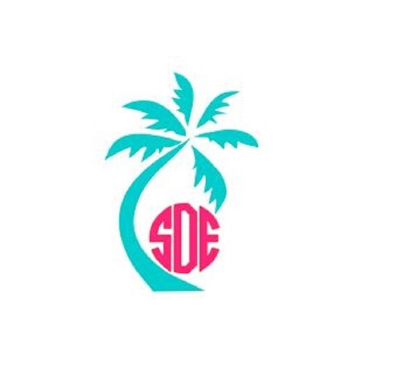 Download Palm Tree Monogram Car Decal Monogram Palm Tree by ...