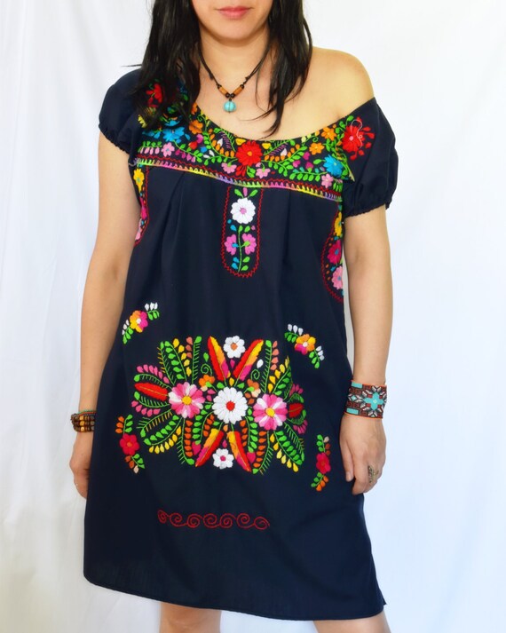 Mexican Mini Dress puebla Ethnic beautiful handmade