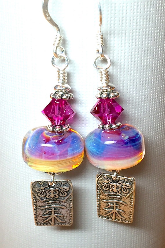 Earrings Handmade Handmade Lampwork Glass Beads Dangle