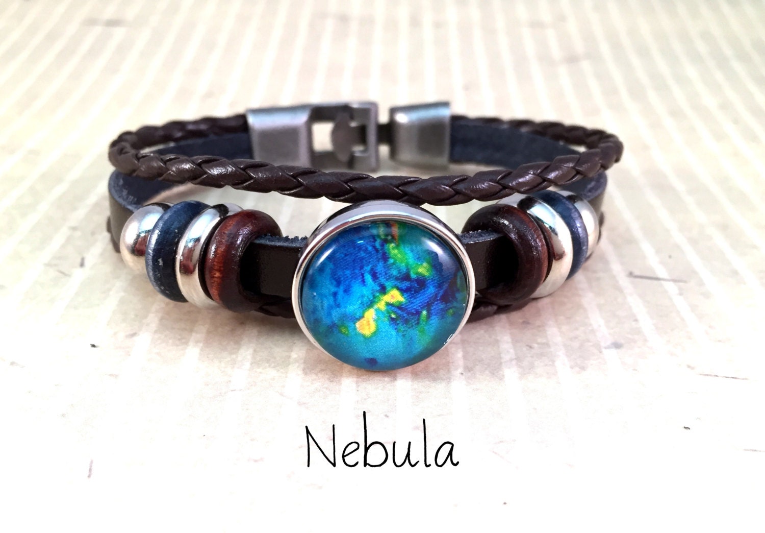 Wrap Brown Leather Bracelet Snap Bracelet Snap Jewelry by Monibu