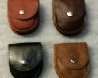 SMALL LEATHER POUCH ,Office / Phone,Bush craft ,Cosplay / Batman New Rattlesnake effect , - Leather Belt loop 4.25" X 3.75" X 1"