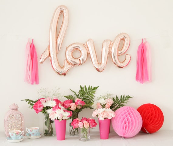 40 Inch Rose Gold Love Letter Balloons Gold Mylar Balloon 1049