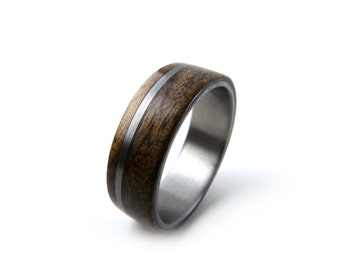 Walnut Wood Ring, Titanium Wood Ring, Bentwood Ring, Wood Wedding Ring, Engagement Ring, Wood Wedding Band, Grand Junction Guy