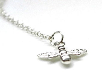 The Clear Bee Necklace in Platinum (46cm) main image 1