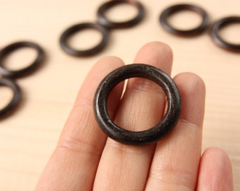 Ring Wood Beads, 15pcs Large Wooden Beads, (30mm x 5mm) Brown Wood Bead, Donut Natural Wood Beads, Craft Wood Beads, Wooden Beads