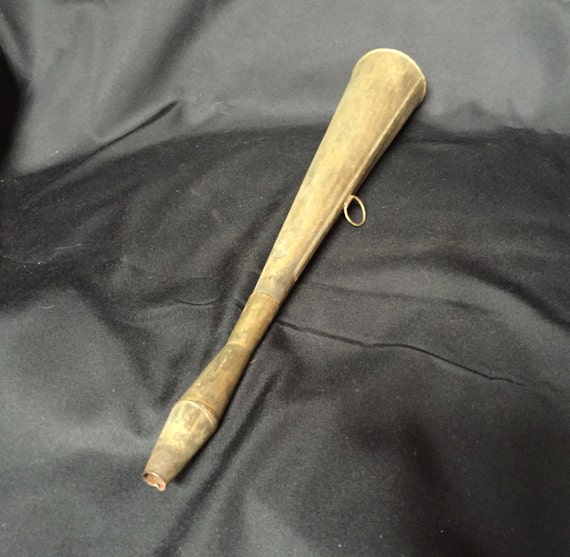 Primitive Antique Metal Horn Handmade Tin Horn Toy Noise Maker