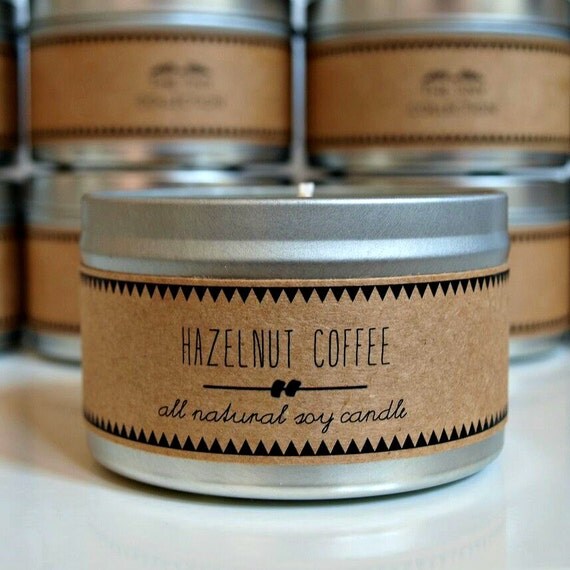 HAZELNUT COFFEE Soy Candle. Natural Candle. Scented Candle. Eco
