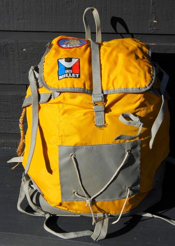 Vintage Sacs Millet backpack 60's Yellow Backpack Le