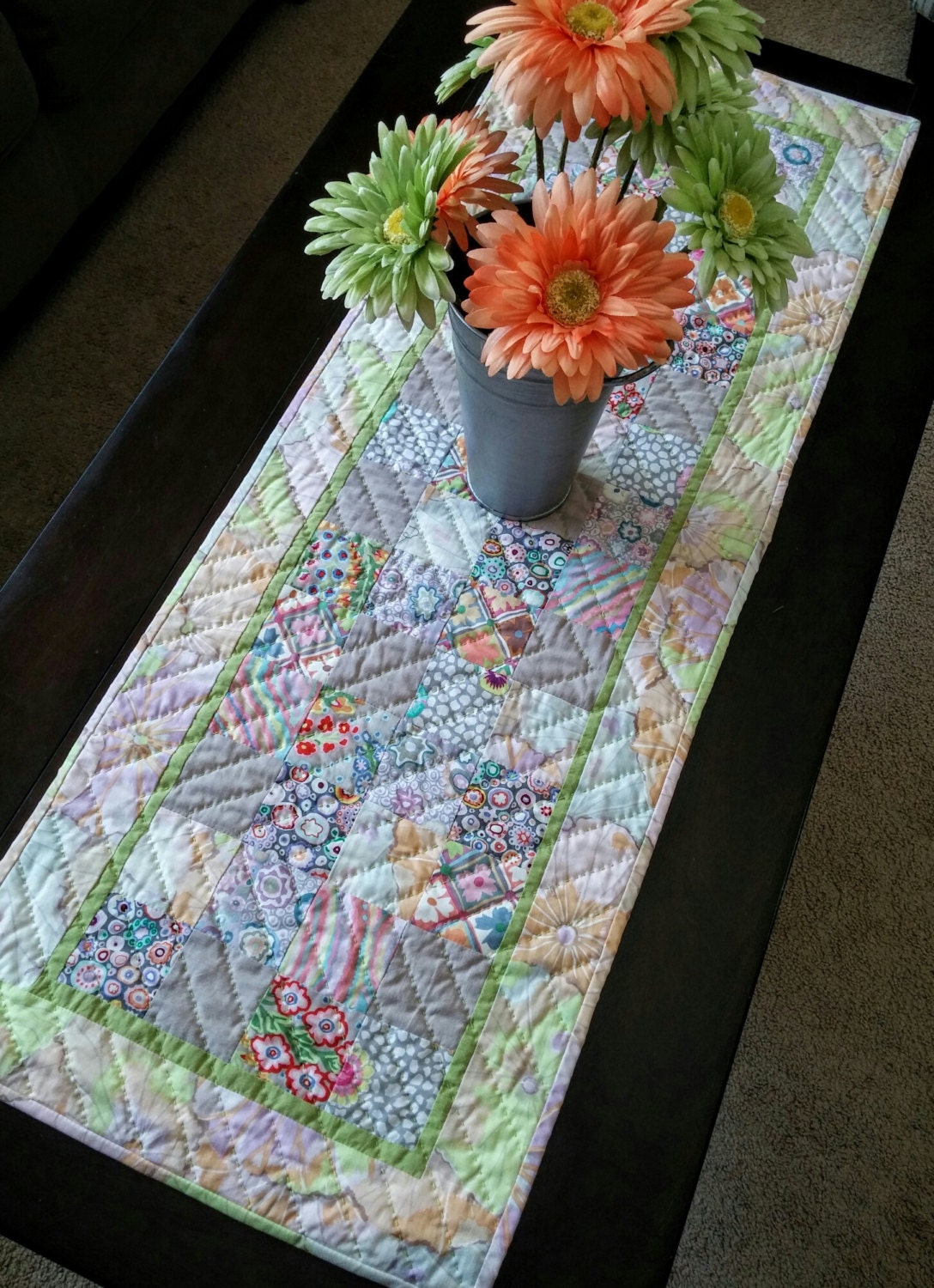 Boho Chic Table Runner Bohemian Hippie Chic by LittleWheelerQuilts