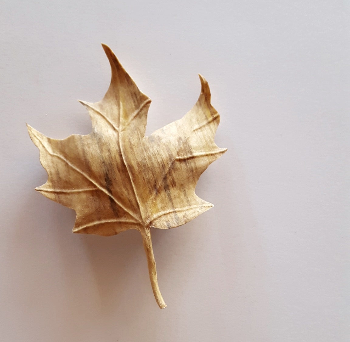 Wood Sculpture Cascading Maple Leaf made of Spaulted by OOLEAVES