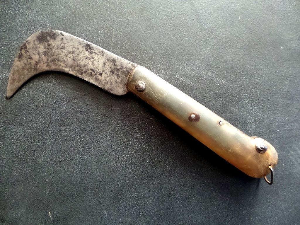 Vintage French Garden Knife. Pruning Knife. Vintage Knife.