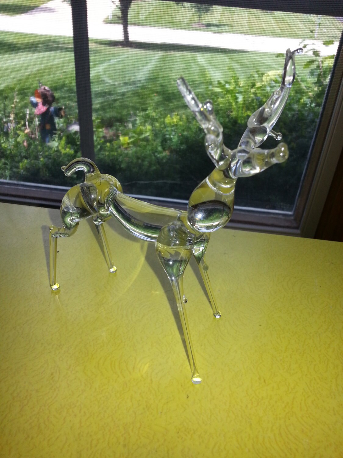 hand blown glass deer