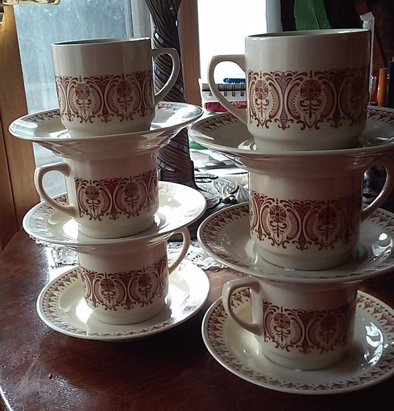 Vintage Saucer and tea cup set of 12 by Kun by Cynthaels on Etsy