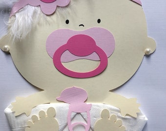 Baby girl baby shower baby with pearl earrings Baby Shower Napkins Baby Shower Decor