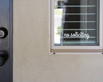 No Soliciting Sign Vinyl Decal Sticker - v2