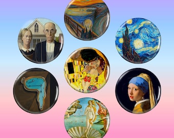 Art History Buttons - Famous Paintings Button Pack
