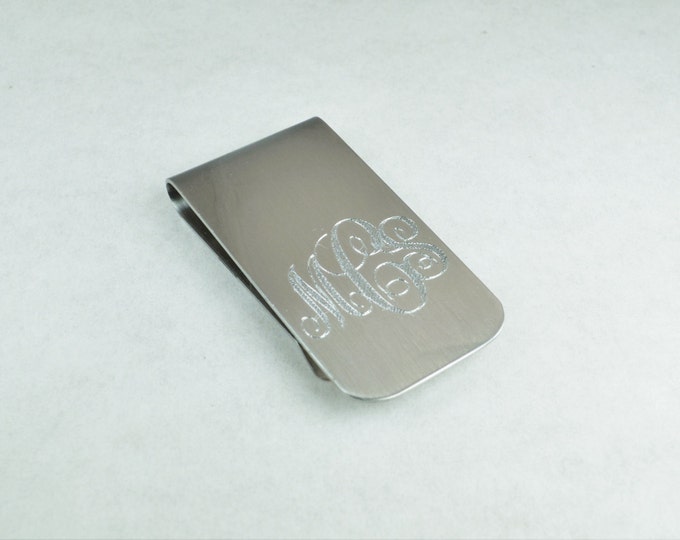 Monogram Stainless Steel Money Clip, Money Clip, Customized Money Clip, Groomsman, Father's Day, Graduation Gift for Male, Gift for Him