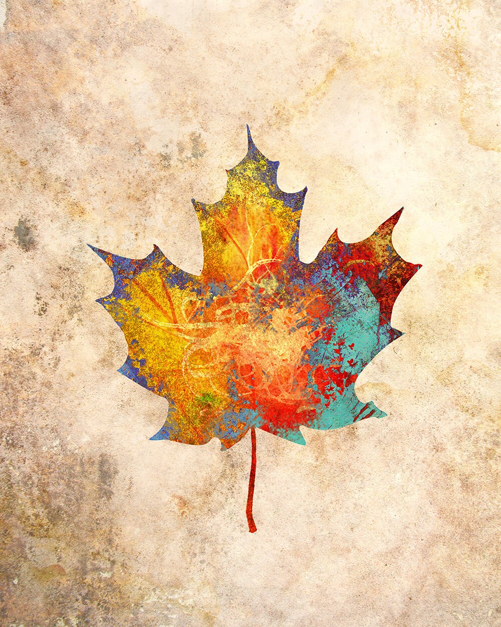 large wall art canada art maple leaf art nature art tan