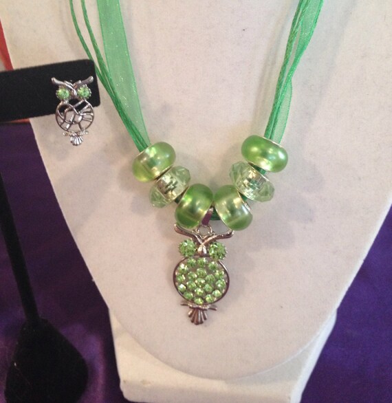 Items similar to Owl, Necklace and Earring Set on Etsy
