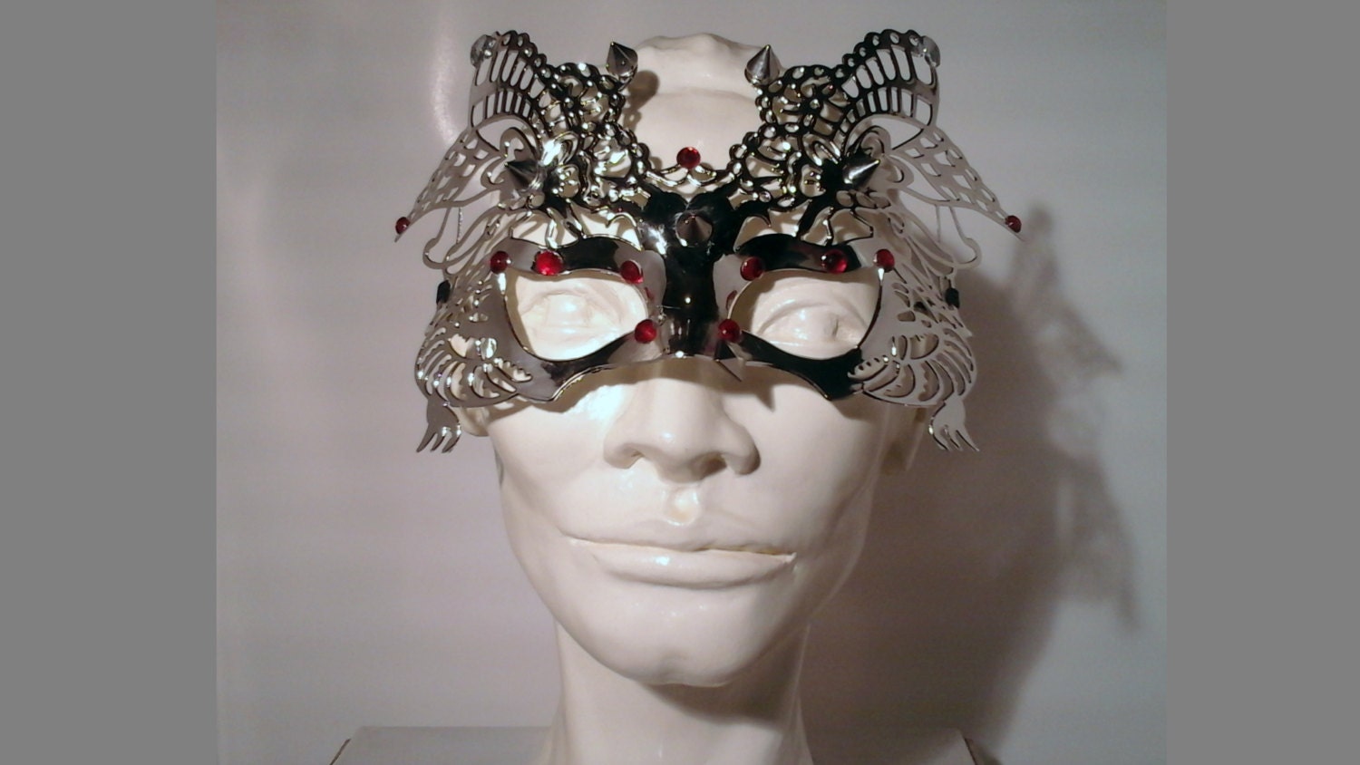 Silver BLOOD MOON Masquerade Mask