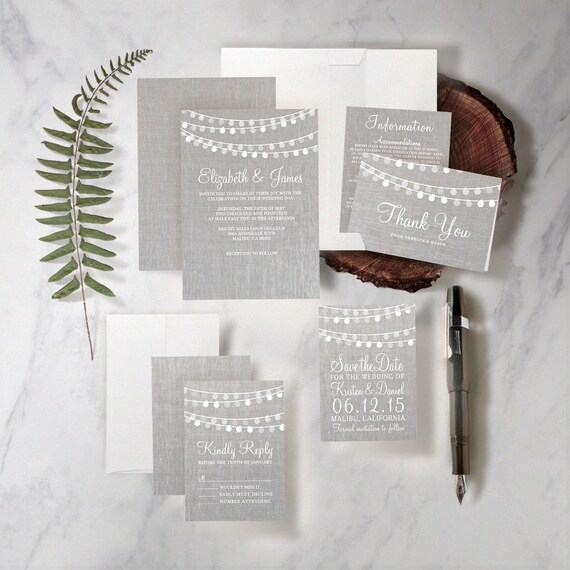 String of Lights Wedding Invitation Set/Suite by InvitationSnob