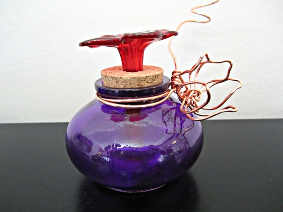 items similar to violet glass hummingbird feeder purple items similar to violet glass hummingbird feeder purple