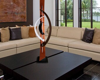 modern mid century abstract metal art decor sculpture copper black white and brown - Mid Century Decor modern mid century abstract metal art decor sculpture copper black white and brown - Mid Century Decor