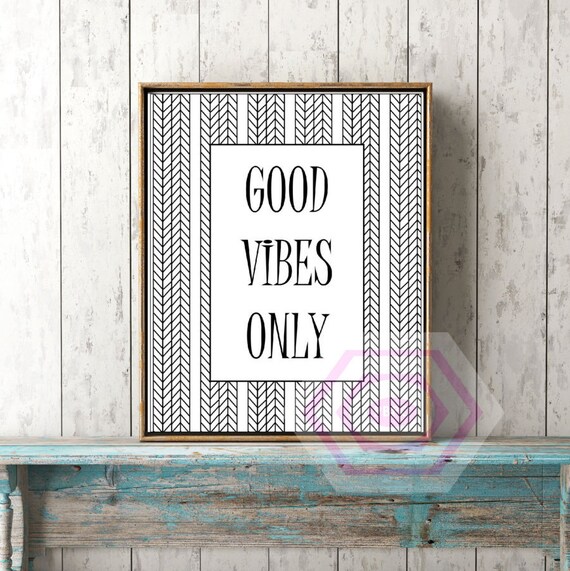 Good Vibes Only Wall Art Good Vibes Print by PrintsbyPhetssy