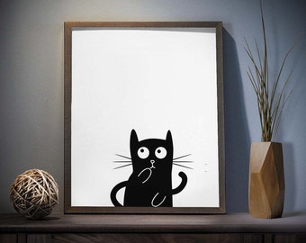 Cat Wall Art cat wall decor | etsy Cat Wall Art cat wall decor | etsy