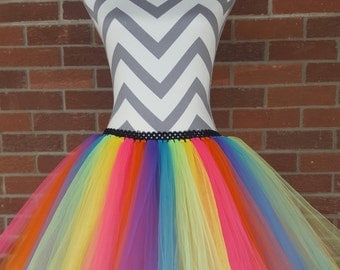 Adult Rainbow Tutu, Women's Clown Tutu, Adult Running Tutu, Adult Costume, Race Tutu, Spring Dress, Adult Tulle Skirt,Teen Tutu, Circus Tutu