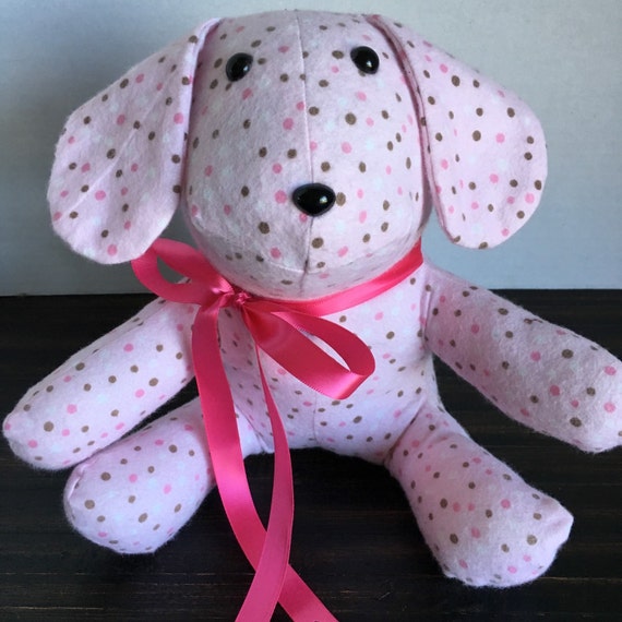 stuffed pink puppy