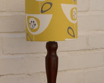 Retro lampshade, mustard lampshade, retro, lighting, mid century lamp, lampshades, yellow lighting, table lamp, floor lamp, retro home decor