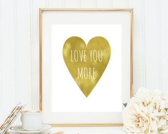 Love You More Wall Art i love us wall art print handwritten style gold heart Love You More Wall Art i love us wall art print handwritten style gold heart