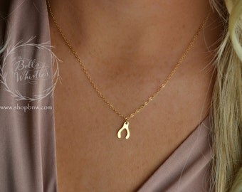 Wishbone Necklace / Lucky Necklace / Sterling Silver, Gold, Rose Gold / Delicate Necklace / Layering Necklace