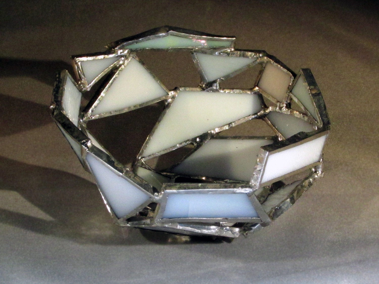 Shades of White Stained Glass Bowl