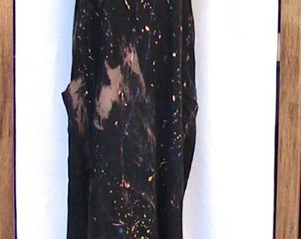 Vintage Reworked Sleeveless Long Linen Dress with Side Pockets
