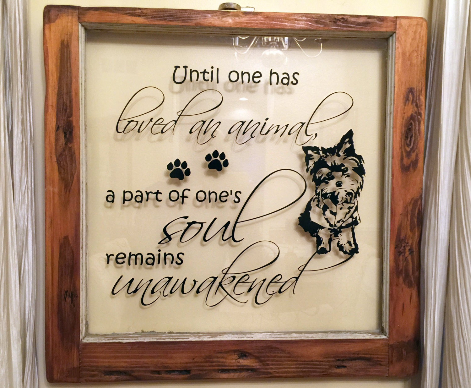 Distressed Window Pet Wall Art Personalized Home Decor