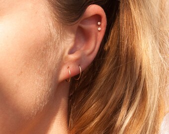 Tiny gold hoops - tiny hoops - thin hoops - 9ct gold hoops - gold hoop earrings - thin gold hoops - cartilage hoops - gold - TP6507-6514