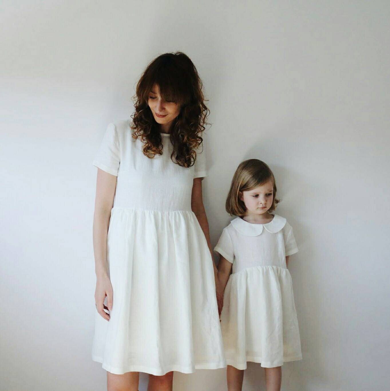 Matching Mommy and Me Dresses White Linen Dresses Linen