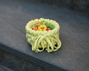 Chick Easter Basket, Crochet Easter Basket, Easter Decor, Easter Basket Filler, Easter Bowl, Spring Decor, Easter Eggs, Easter Ornaments