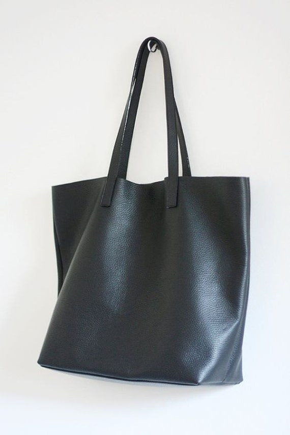 LILA Leather Tote Bag BLACK