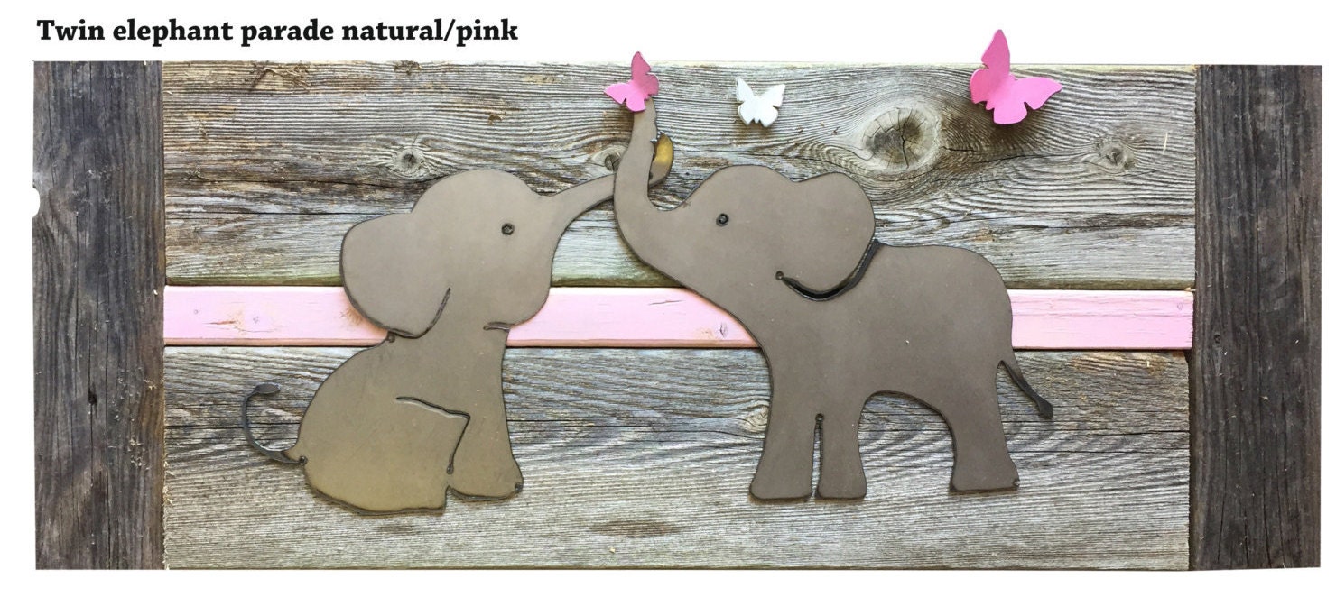 Elephant Twin Nursery Decor Baby room decor Twin elephants