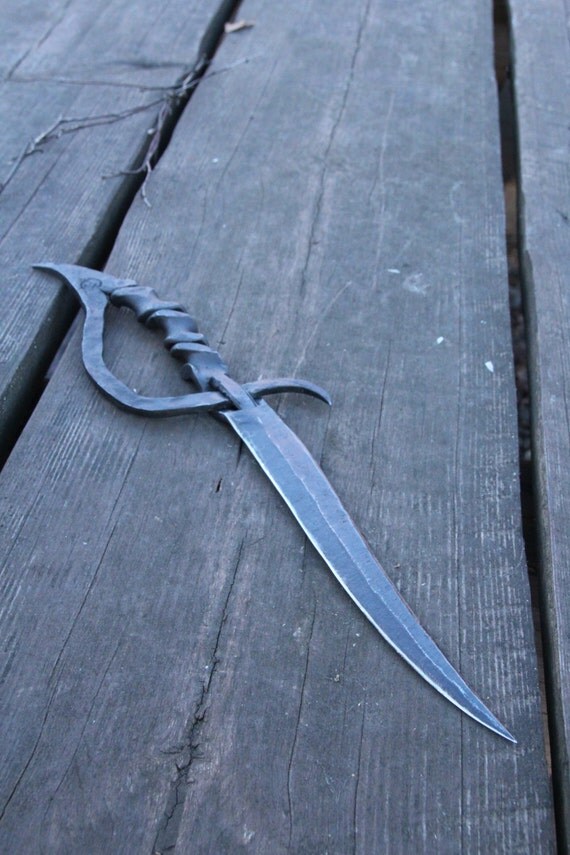 Hand forged double edged dagger Kraken