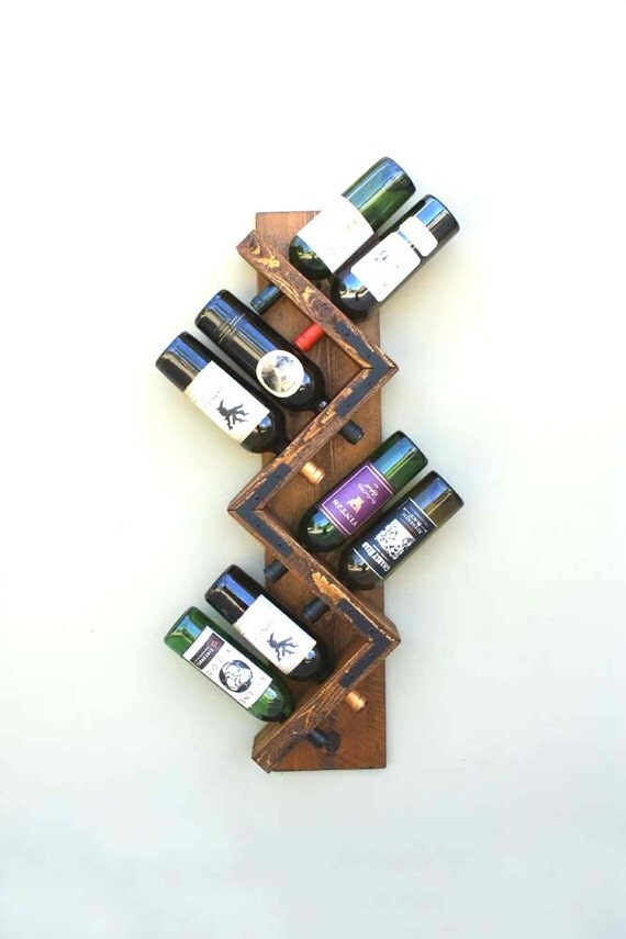 Wood Wine RackWall Mounted Wine RackVertical by AdliteCreations