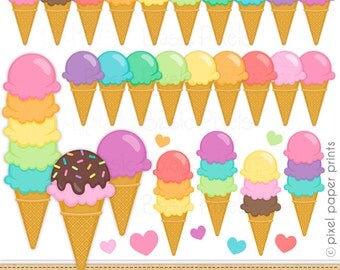 Ice cream Clipart - Digital Clip Art - icecream - Personal and commercial use