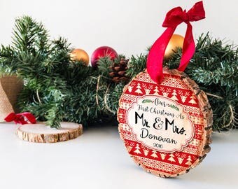 Mr And Mrs Ornament, Our First Christmas Ornament, First Christmas as Mr And Mrs, Newlywed Ornament, Newlywed Christmas Ornament