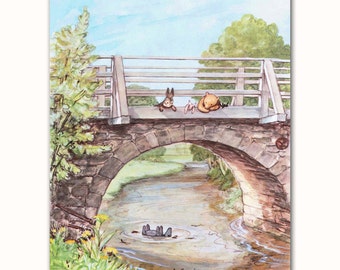 Nursery Wall Art Print (Classic Pooh Baby Shower Gift, Winnie the Pooh Books Illustration)