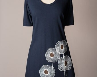tshirt dress, navy blue dress, cotton dress, summer dress