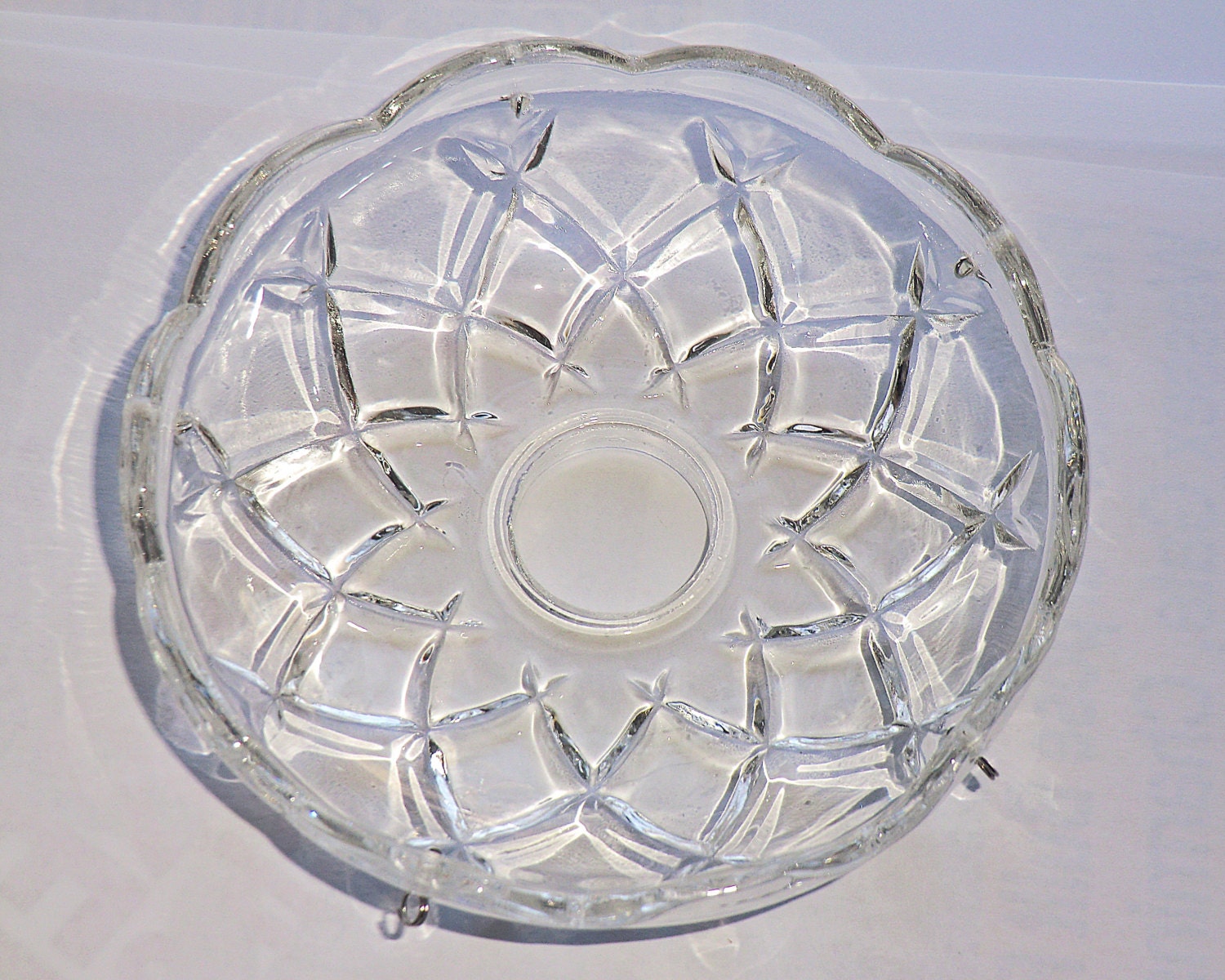 Chandelier Bobeche Bowl Drip Tray Thick Cut Glass Light Pan